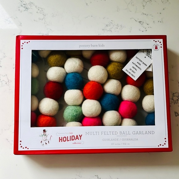 Pottery Barn Kids Multi Felted Ball Garland - Picture 4 of 13